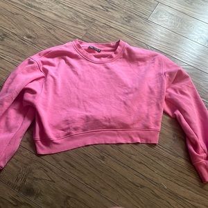 Zara pink CROPPED sweatshirt